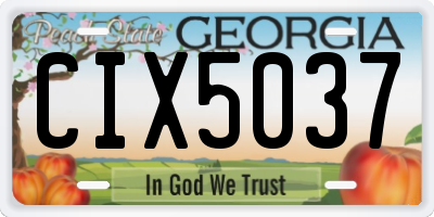 GA license plate CIX5037