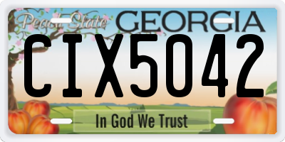 GA license plate CIX5042