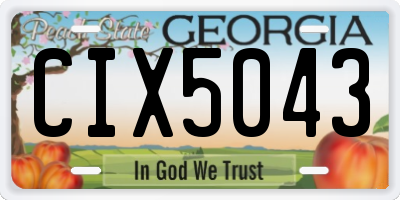 GA license plate CIX5043