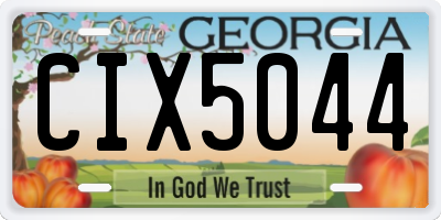 GA license plate CIX5044