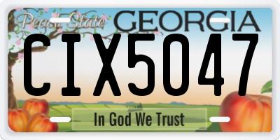 GA license plate CIX5047