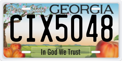GA license plate CIX5048