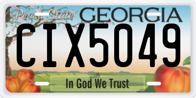 GA license plate CIX5049