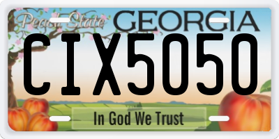 GA license plate CIX5050