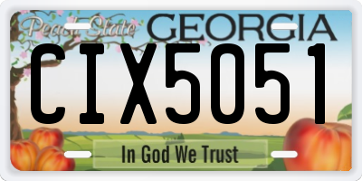 GA license plate CIX5051