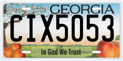 GA license plate CIX5053