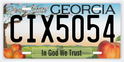 GA license plate CIX5054