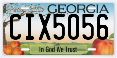 GA license plate CIX5056