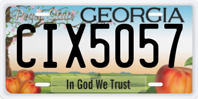GA license plate CIX5057