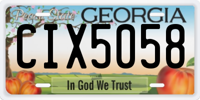 GA license plate CIX5058