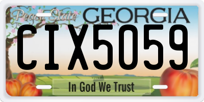 GA license plate CIX5059