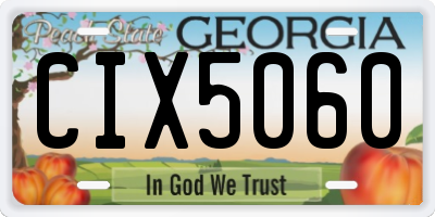 GA license plate CIX5060