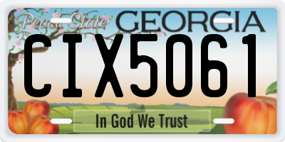 GA license plate CIX5061