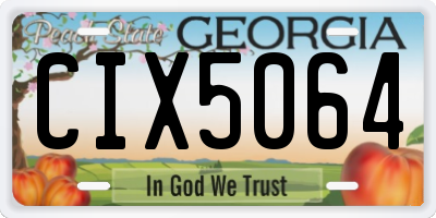 GA license plate CIX5064