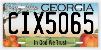 GA license plate CIX5065