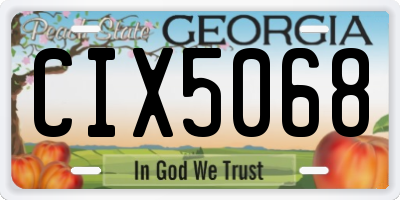 GA license plate CIX5068