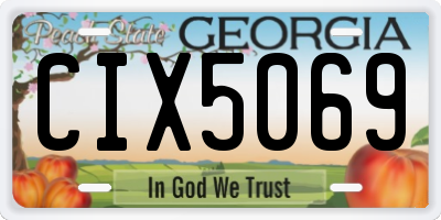 GA license plate CIX5069