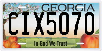 GA license plate CIX5070