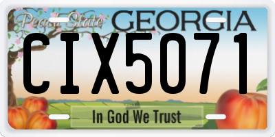 GA license plate CIX5071