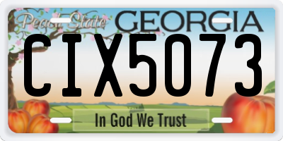GA license plate CIX5073