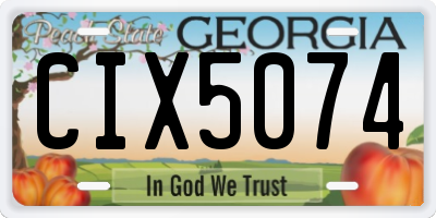 GA license plate CIX5074