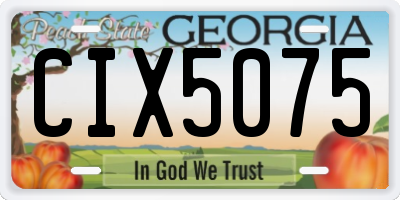 GA license plate CIX5075