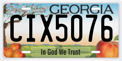 GA license plate CIX5076