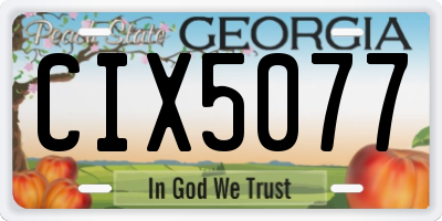 GA license plate CIX5077