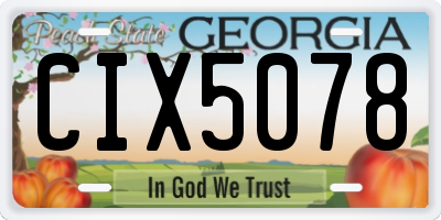 GA license plate CIX5078