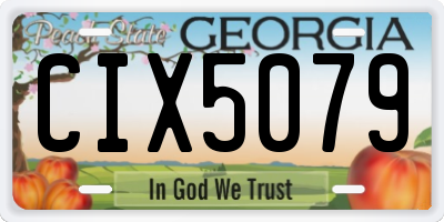 GA license plate CIX5079