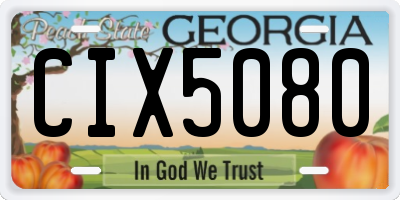 GA license plate CIX5080