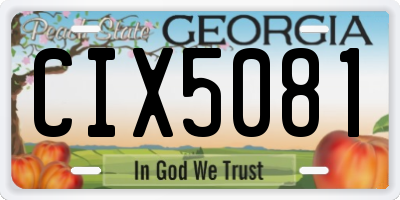 GA license plate CIX5081