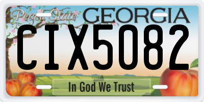 GA license plate CIX5082
