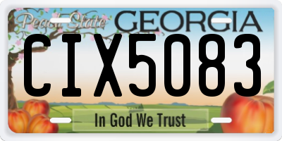 GA license plate CIX5083