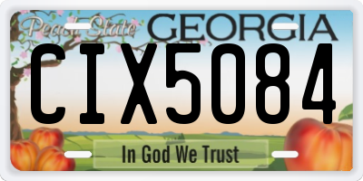 GA license plate CIX5084