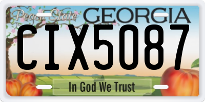 GA license plate CIX5087