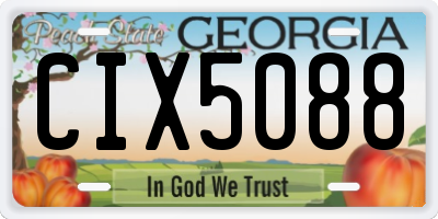 GA license plate CIX5088