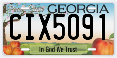GA license plate CIX5091
