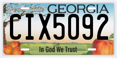 GA license plate CIX5092