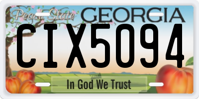 GA license plate CIX5094