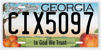 GA license plate CIX5097