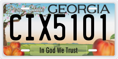 GA license plate CIX5101