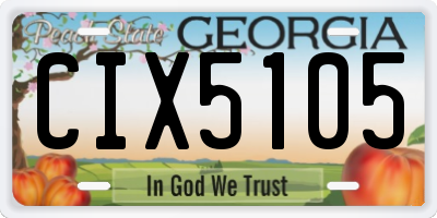 GA license plate CIX5105