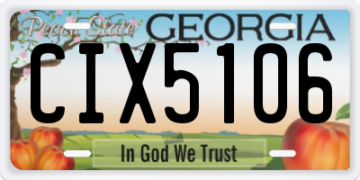 GA license plate CIX5106