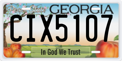 GA license plate CIX5107