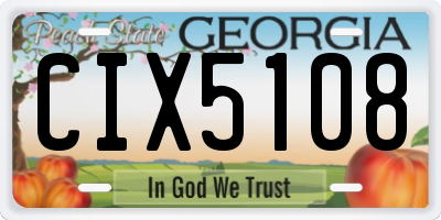 GA license plate CIX5108