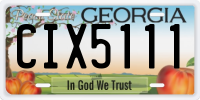 GA license plate CIX5111