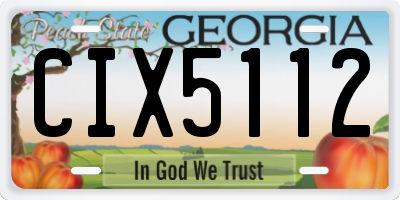 GA license plate CIX5112