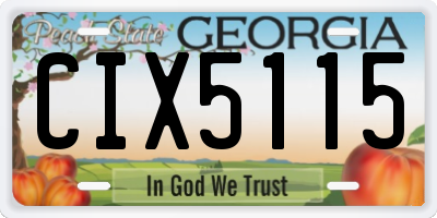 GA license plate CIX5115