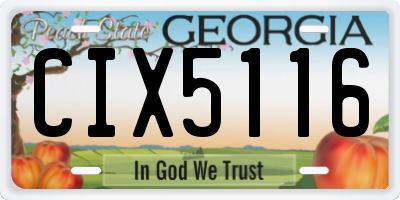 GA license plate CIX5116